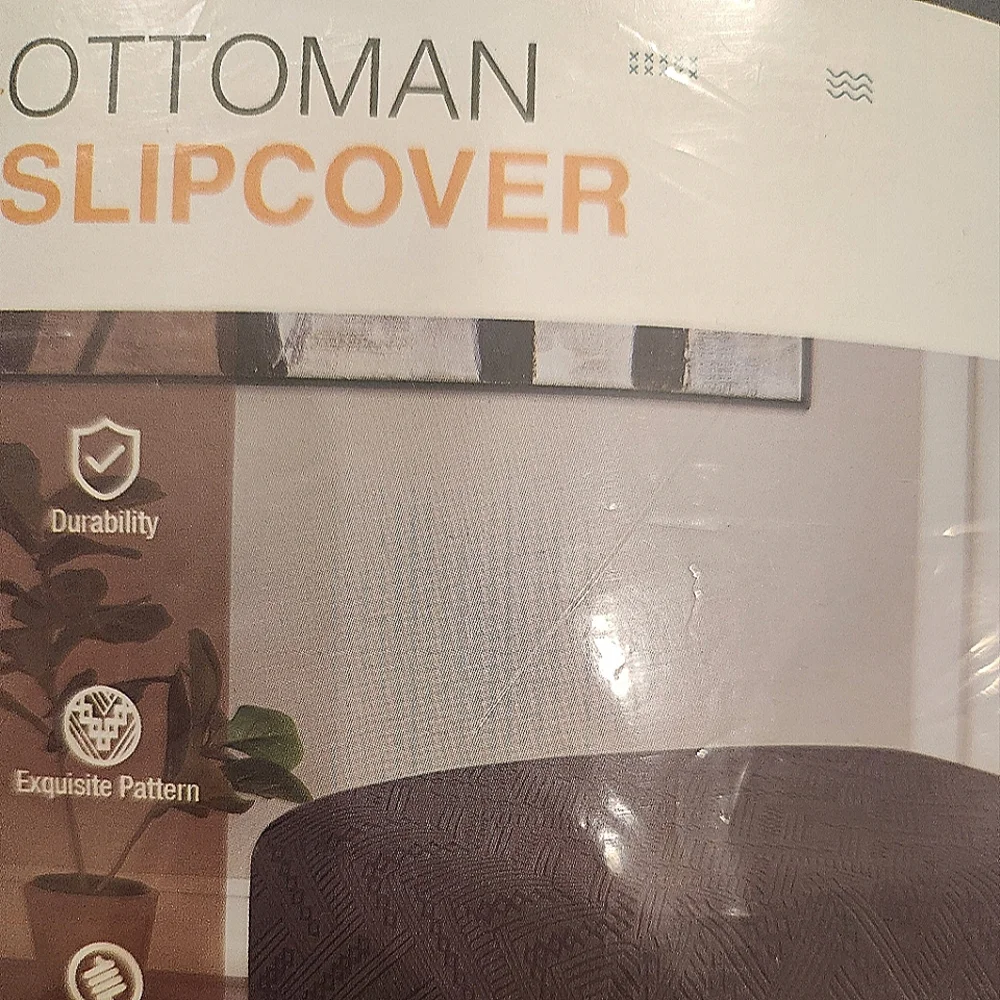 Gray Ottoman Slip Cover (Small)